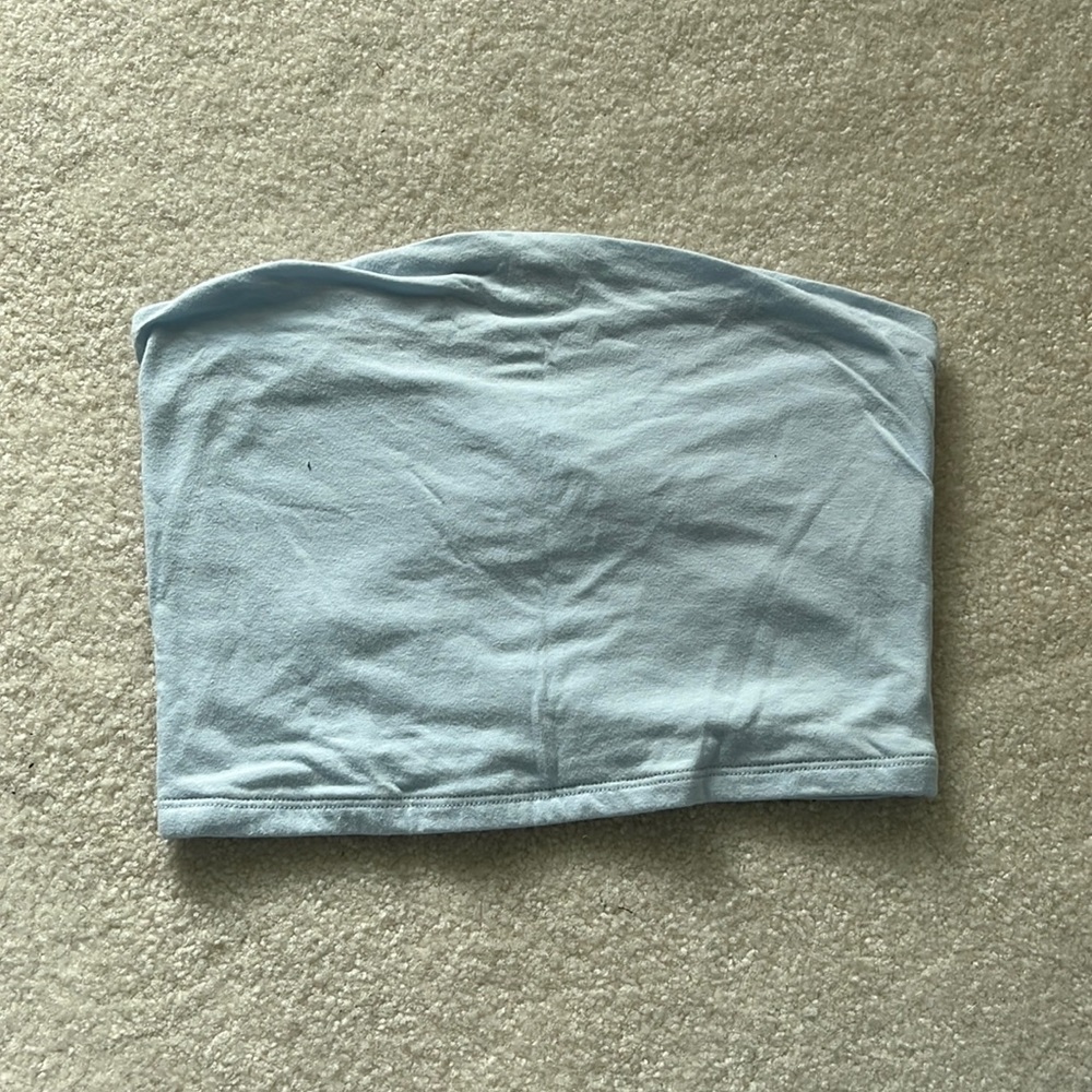 Garage baby blue tube top